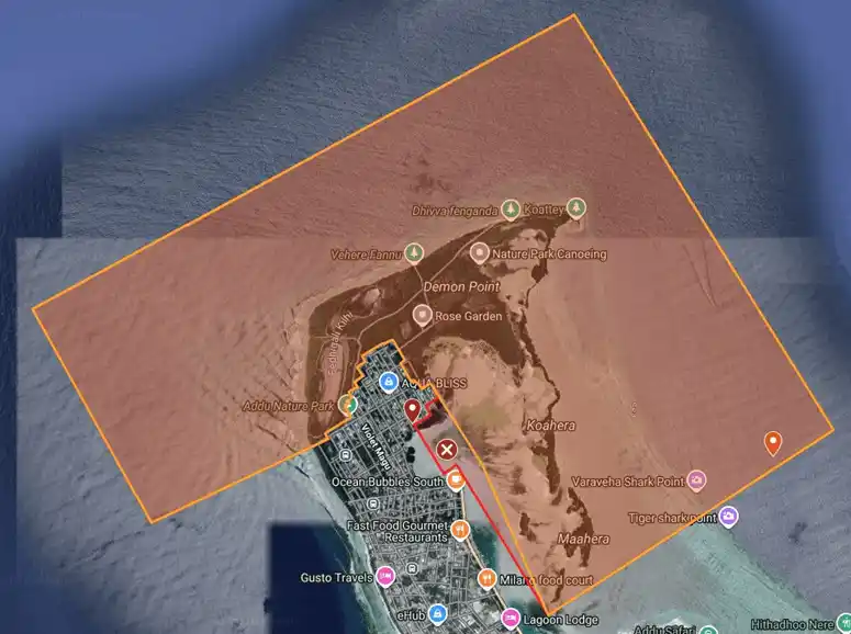 Addu Nature Park endangered (savemaldives campaign) map