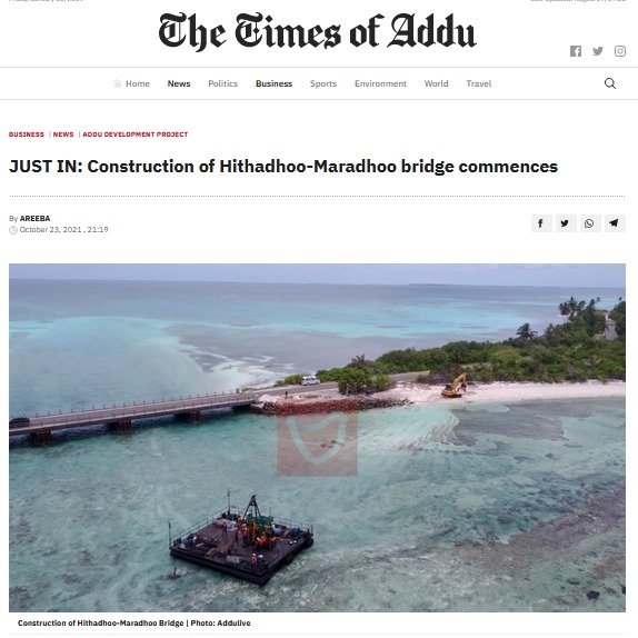 Maradhoo bridge (Times of Addu) [SaveMaldives]